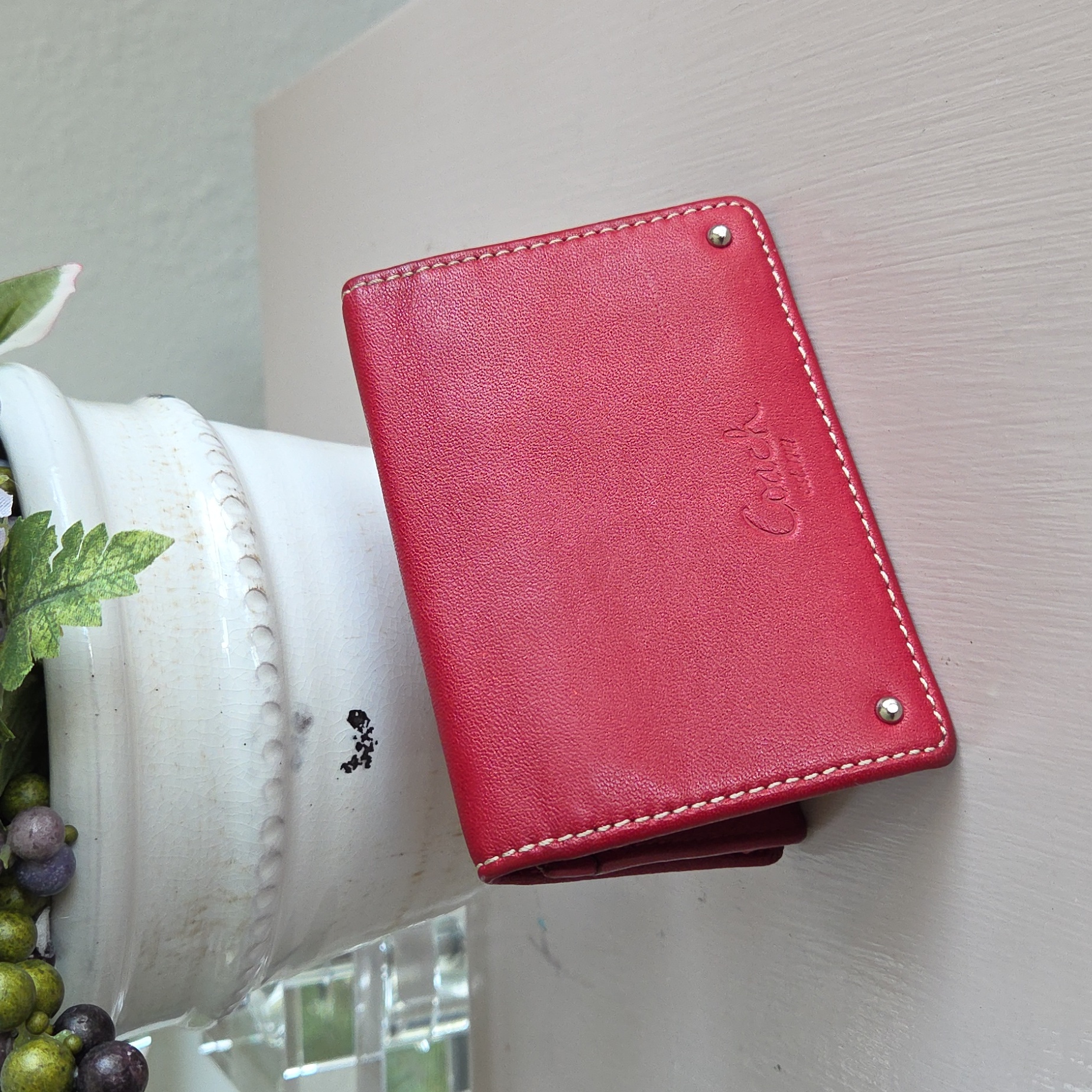 Coach Red Leather Card Wallet